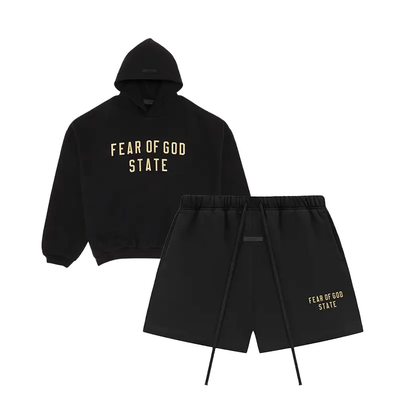 Fear of God Essentials Fleece Hoodie & Fleece Soccer Short 'Black'