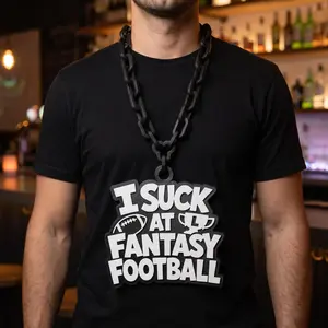 I Suck At Fantasy Football Oversized Chain Necklace | Fantasy League Loser Punishment Gift | Funny Draft Party Gag Gift