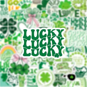 50 Four-Leaf Clover St. Patrick's Day Good Luck Stickers, Suitable for Scrapbooks, Journals, Laptops, Water Bottles, Cars, and Other Faith-based Designs—gifts with Positive Messages.