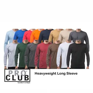 Pro Club Men's Heavyweight Cotton Long Sleeve Crew Neck Tshirt
