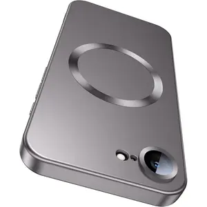 Magnetic for iPhone 16e / 17e Case [Compatible with MagSafe][Built-in Camera Lens Protector] Slim Soft Silicone Bumper Protective Shockproof Metallic Luster 17e Phone Case