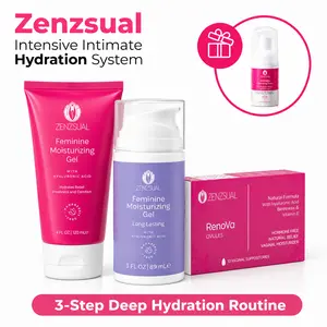Zenzsual Intensive Hydration System - 3-Step Deep Moisture Support with Hyaluronic Acid for Women Daily Care & Comfort - Gel Moisturizer Kit Moisturizer