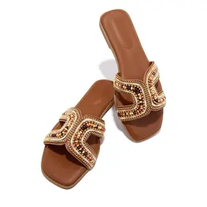 Tulum Slip On Sandals - Tan