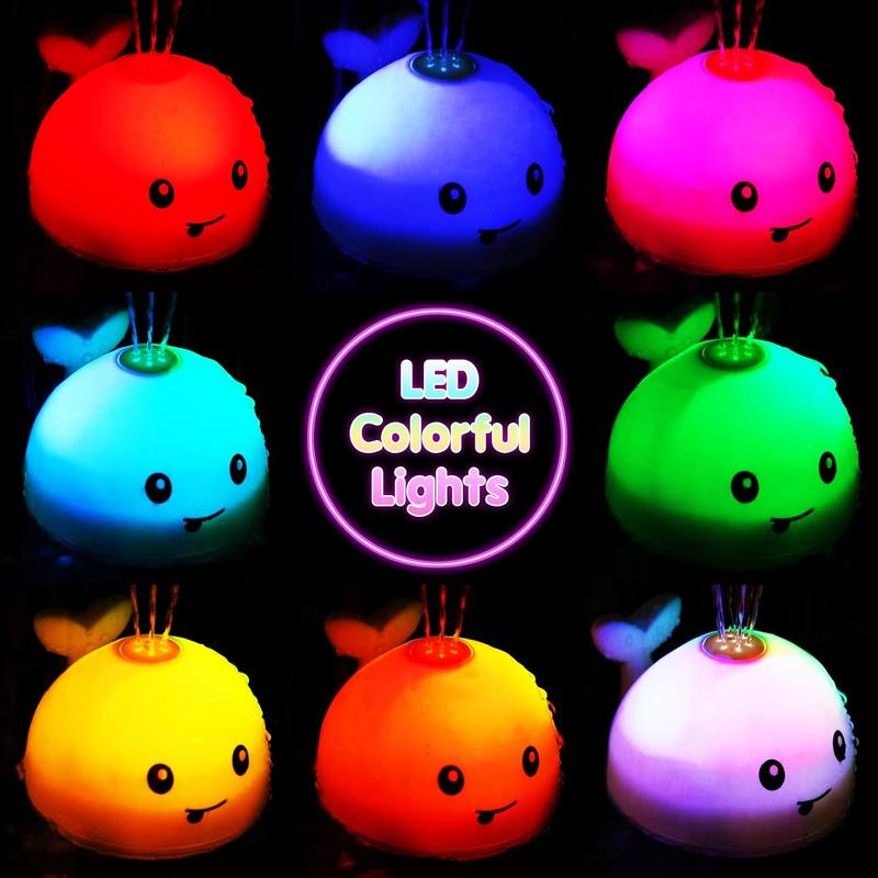 Baby Bath Toys, Toddler Bath Toys for Kids Ages 1-3, Light Up Whale Bath Toy Sprinkler, Pool Water Table Infant Baby Toys 6-12-18 Months, Bathtub Fountain Toy, Toddler 1st Birthday 1 2 3 Gifts