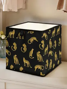 Cheetah Print Open Storage Box, Stackable Drawer Organizer, Durable Multi-Functional Design for Home Dorm Room Organization