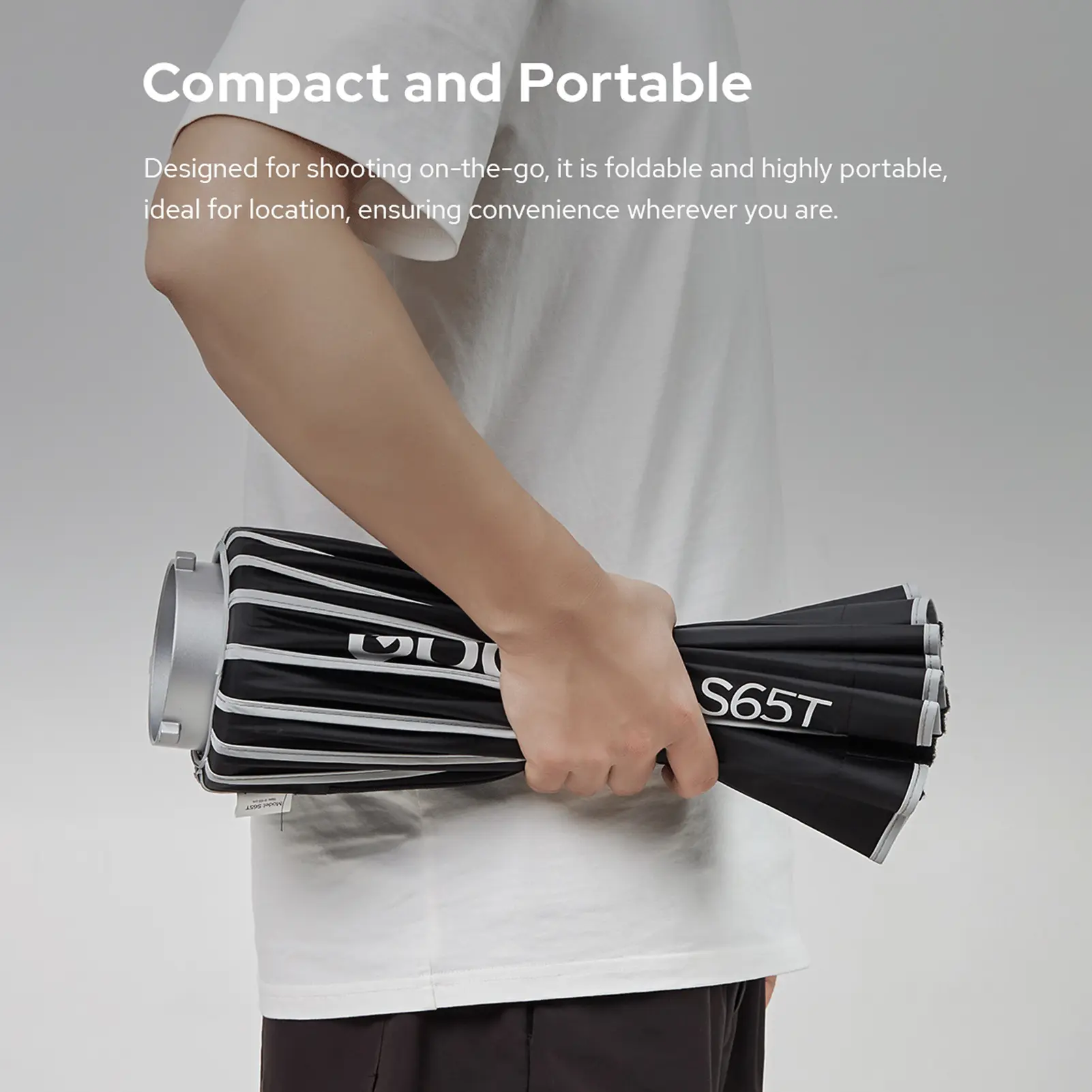 Godox S120T 120cm/47.2in Quick-Release Umbrella Softbox for Studio Photographers, Indoor Portraits, Bowens Mount Foldable Model with Streamlined Setup, 1424g Strong Durability, Space-Maximizing Detachable 1 Softbox Diffuser & 1 Inner Diffuser