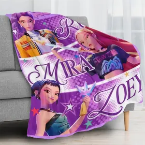 Cartoon letter pattern blanket, one piece, soft and skin-friendly blanket, suitable for home, office, travel, camping, and warm naps