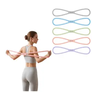 Women's home fitness yoga puller, Pilates training shoulder-opening and back-relief elastic band, figure 8 resistance band , home exercise pull rope Muscle Training Equipment-MM1