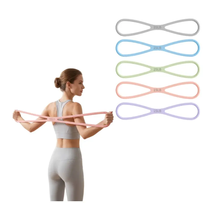 Women's Figure 8 Durable Stretching Band - Home Yoga, Pilates Muscle Training Equipment for Shoulder-Opening, Back-Relief, Leg Workouts - Strength Bands, Exercise Set-MM1, Exercise Bands For Legs