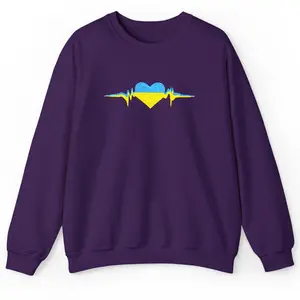 Embroidered Ukrainian Heartbeat Sweatshirt