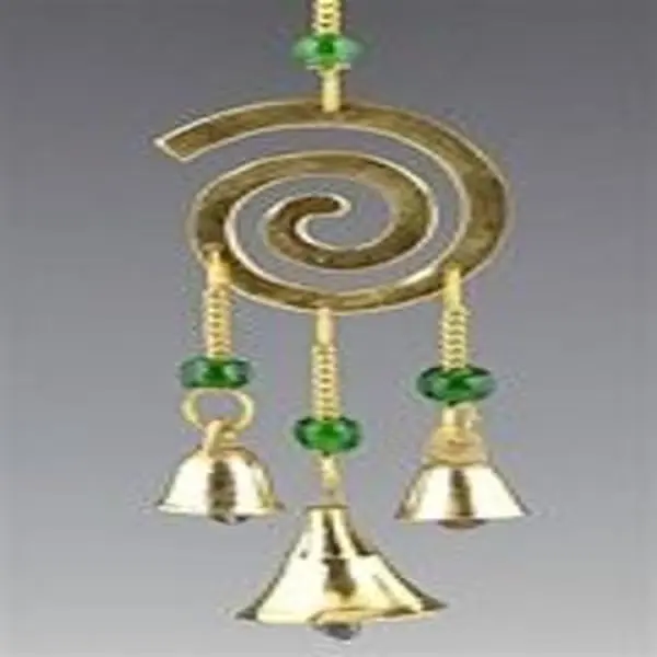 Spiral Brass Chime with Beads 9 Long