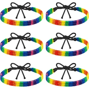 LGBT Pride Rainbow Bracelets For Bisexual Gay Lesbian Couples  Braided Adjustable LGBTQ Bracelets Pride Month Friendship Bracelet Gifts for Men Women