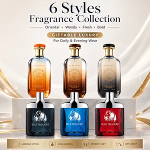 Men's 6-scent series, featuring a lasting Arabian fragrance blended with the fresh and rich aroma of oriental wood, presented in a luxurious lion-print perfume bottle, suitable for both day and night, and ideal for various occasions as a gift