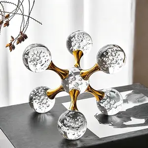 Luxury Bubble Crystal Molecule Ornament, Artificial Crystal, Modern Minimalist Decor for Living Room, Entryway, Bar Cabinet, Office Desk, Feng Shui Wealth Display
