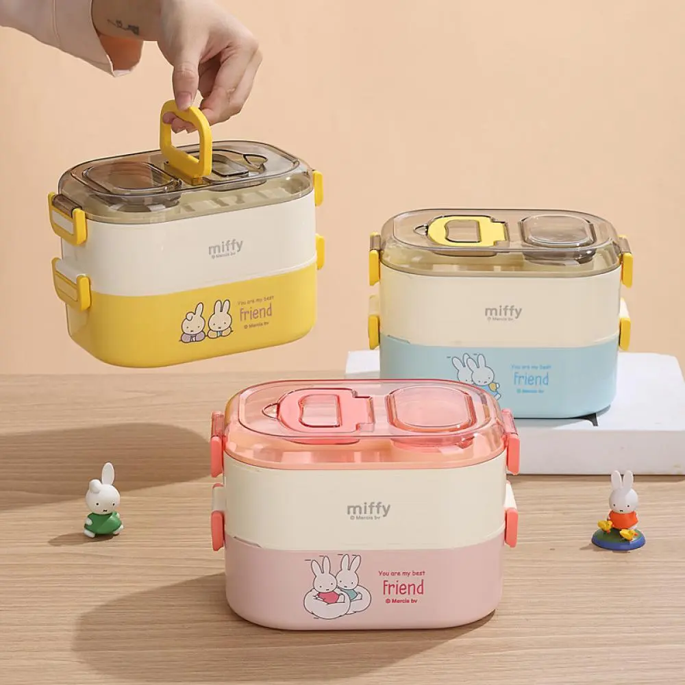 Miffy Lunch Box Anime Cute Cartoon Creative Multi Style Stainless Steel Water Filled Heating Kawaii Portable Lunch Box Gift