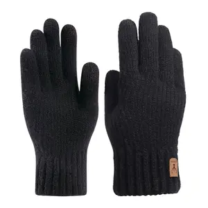Winter Gloves for Women Men With Fleece Lining Knit Stretchy Touch Screen Thermal Warm Gloves for Cold Weather