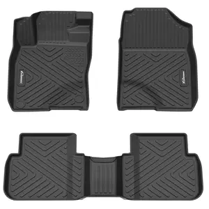 【GARVEE】Floor Mats for 2022-2024 Honda Civic 4dr Sedan, 2022-2024 Civic 5dr Hatchback Including Type R, TPE All Weather Custom Fit 1st & 2nd Row Floor Liner