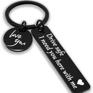 Drive Safe Keychain for Boyfriend,26-Letter Personalized Keychain - Perfect Gift for Birthday,Various Patterns,Christmas gifts,stocking stuffers,men's accessories Outdoorfun