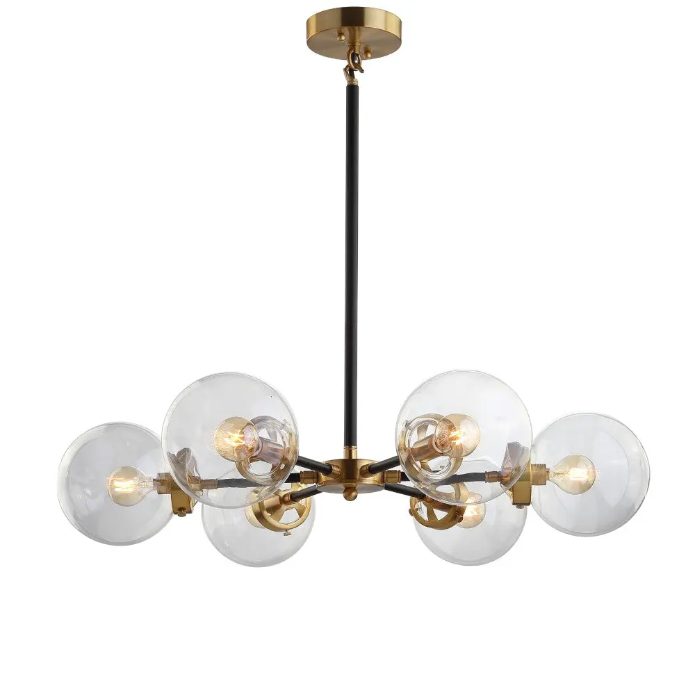 JONATHAN Y Cleo Contemporary Adjustable Metal-Glass LED Pendant - Interior Lights, Modern Mood Lighting, Transparent Glass/Decorative Metal/Orb Ceiling Lighting for Living Room, Bedroom