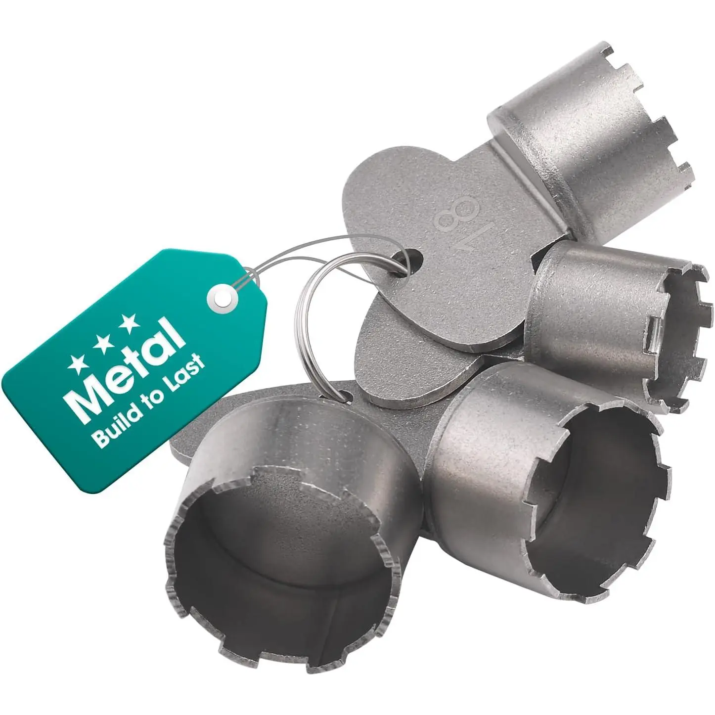 Bathroom Gadget 4-Piece 304 Stainless Steel Faucet Aerator Key Set, Plumbing Solutions for Home Fixtures, 4-Size Aerator Removal Tool (M24, M21.5, M18.5, M16.5) Compatible with Cache Faucets