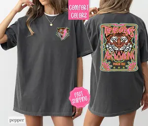 The Heavens Are Roaring Shirt Comfort Colors, Scripture Tees for Women, Religious Tshirts