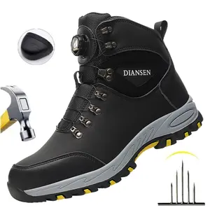 Safety Shoes For Men Steel Toe Anti-Puncture Work Shoes Slip Resistant Reinforced Sole Rotating Button Fashion Sneaker Indestructible protective shoes