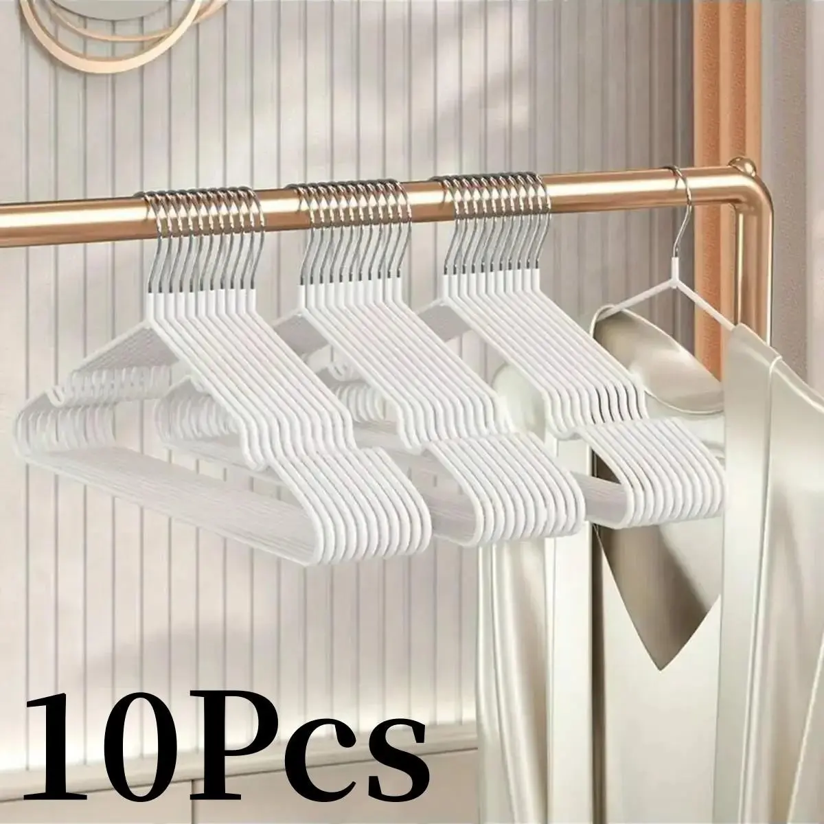 10-Pack Metal Clothes Hangers, Coat Hangers for Closet, Non-Slip Durable Space Saving, Perfect for Closets, Strong and Reliable Hanging Solution