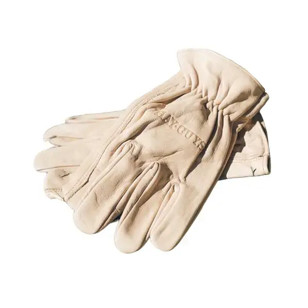 Hay Guys 100% Genuine Cowhide Leather Chore Gloves - Mens Large, Flexible Leather Barn Gloves for Horseback Riding, Ranch Workers, Secure Fit