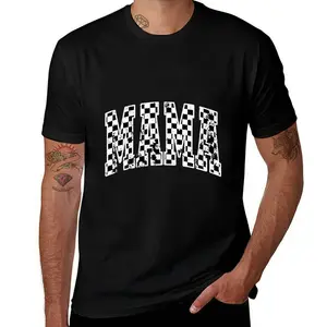 SummitRush Cotton short sleeve T-shirt Mama shirts for: Mom oversized graphic T-shirt Mama letter print short sleeve tops Black Casual Graphic tees