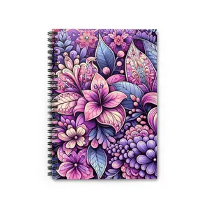Lilac Floral Spiral Notebook - Ruled Line
