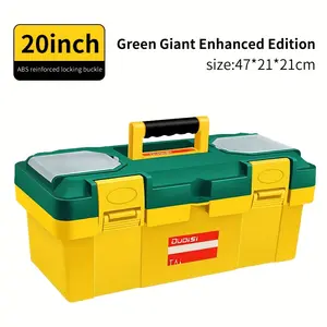 OUDISI 20-in Multifunctional Plastic Engineering Tool Box - Large Industrial Storage Case with Top Compartment, Portable Handle, for Car Repairs, Home Use, 20 Inches