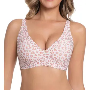 Wireless Bra Deep V Push Up Seamless Comfortable Plunge No Underwire Bras with Adjustable Straps Everyday Bras