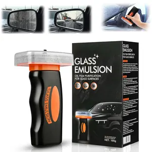Glass Oil Film Remover for Car, Glass Emulsion Cleaner, Cleaning Board Removes Oil Film & Smudges, Improve Windshield Clarity for Safe Driving