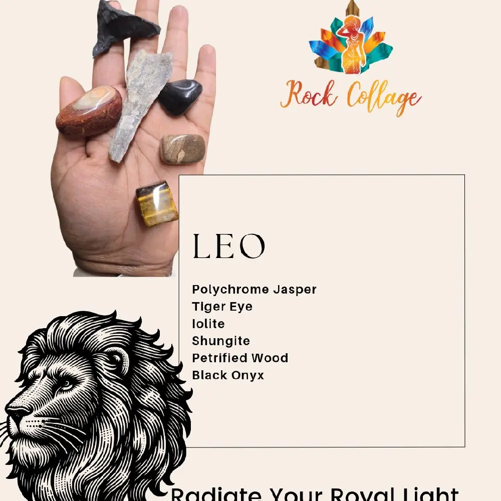 Rock Cottage Zodiac Anxiety Bundle Healthcare Therapy - Leo Crystal Set for Emotional Healing & Personal Growth