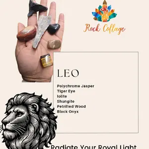 Rock Cottage Zodiac Anxiety Bundle Healthcare Therapy - Leo Crystal Set for Emotional Healing & Personal Growth