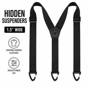 Adjustable Hidden Suspenders for Men and Women – 3 Snap Loop Under Clothes (1.5” Wide) outdoor