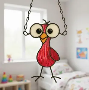Funny Bird Acrylic Suncatcher, Whimsical Window Hanging, Kids Room Décor