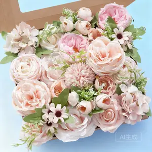 AUSOGO Burgundy Orange Silk Roses & Pearls Artificial Flowers Combo 3 roses 9" stems for Wedding Bridal Party Home Decor DIY Centerpieces wedding flowers decor holiday