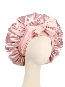 Women's Soft Sleep Cap, Adjustable Elastic Band, Lightweight Breathable Fabric, Comfortable Sleeping Headwear, Fashion Sleep Hat, Elastic Hair Bonnet