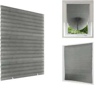 Blinds for Windows Cordless Temporary Shades Paper No Drill Mini Blackout Blinds for Window of Bedroom,Bathroom,Kitchen Office (Grey-Semi Shading, 23.6 * 59"(60 * 150cm))