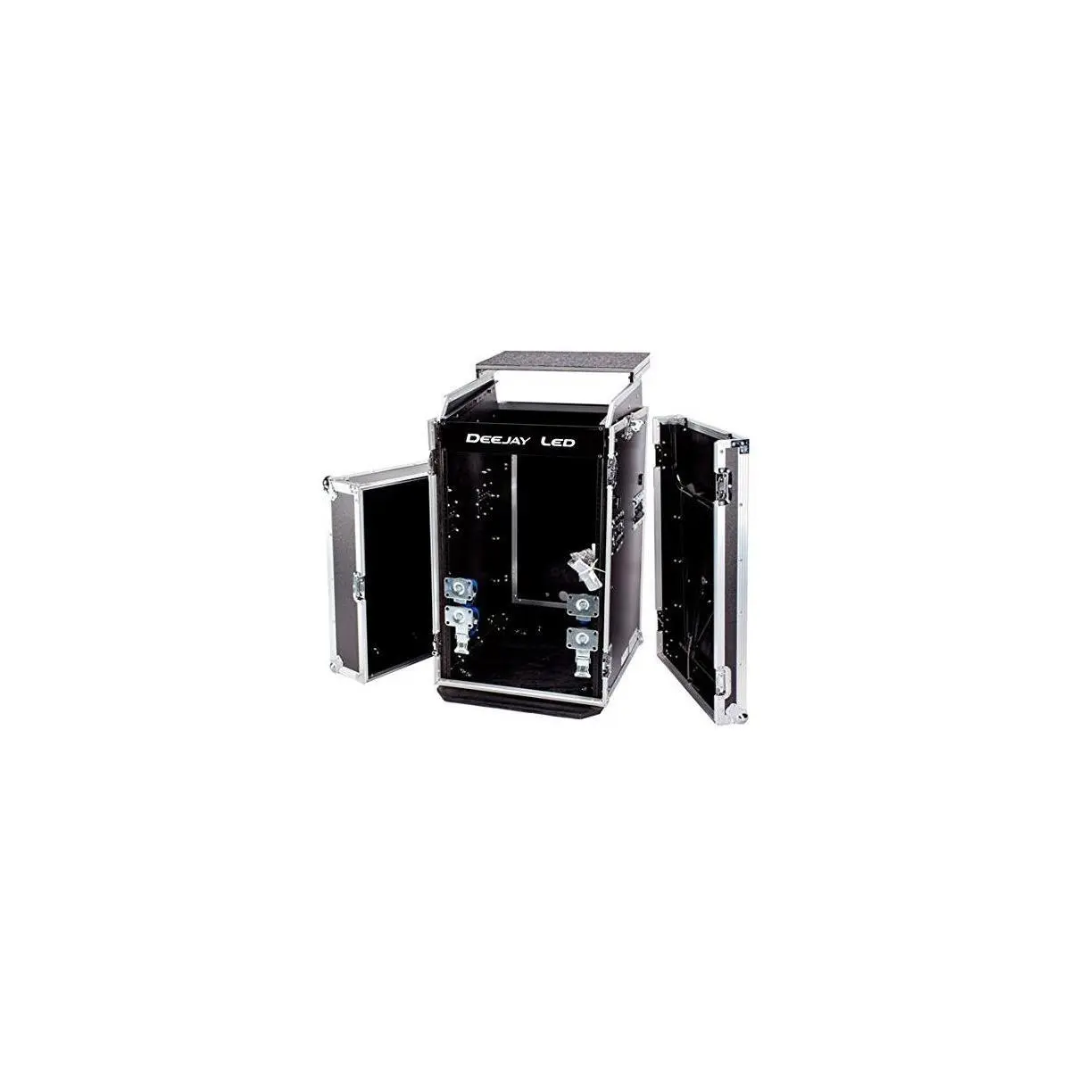 Deejay LED 11U Space Universal Slant Mixer Rack/16U Space Vertical Rack System with Caster Board, Table and Laptop Shelf