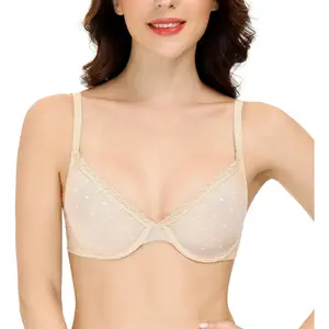 Sexy Sheer See Through Bras Unlined Underwire Lace Mesh Non Padded Ultra Thin Clear Bralette