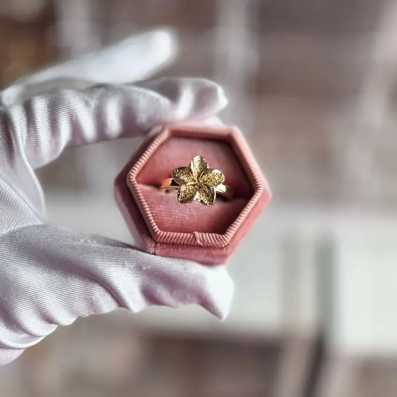 Hibiscus Flower Gold-Plated Ring