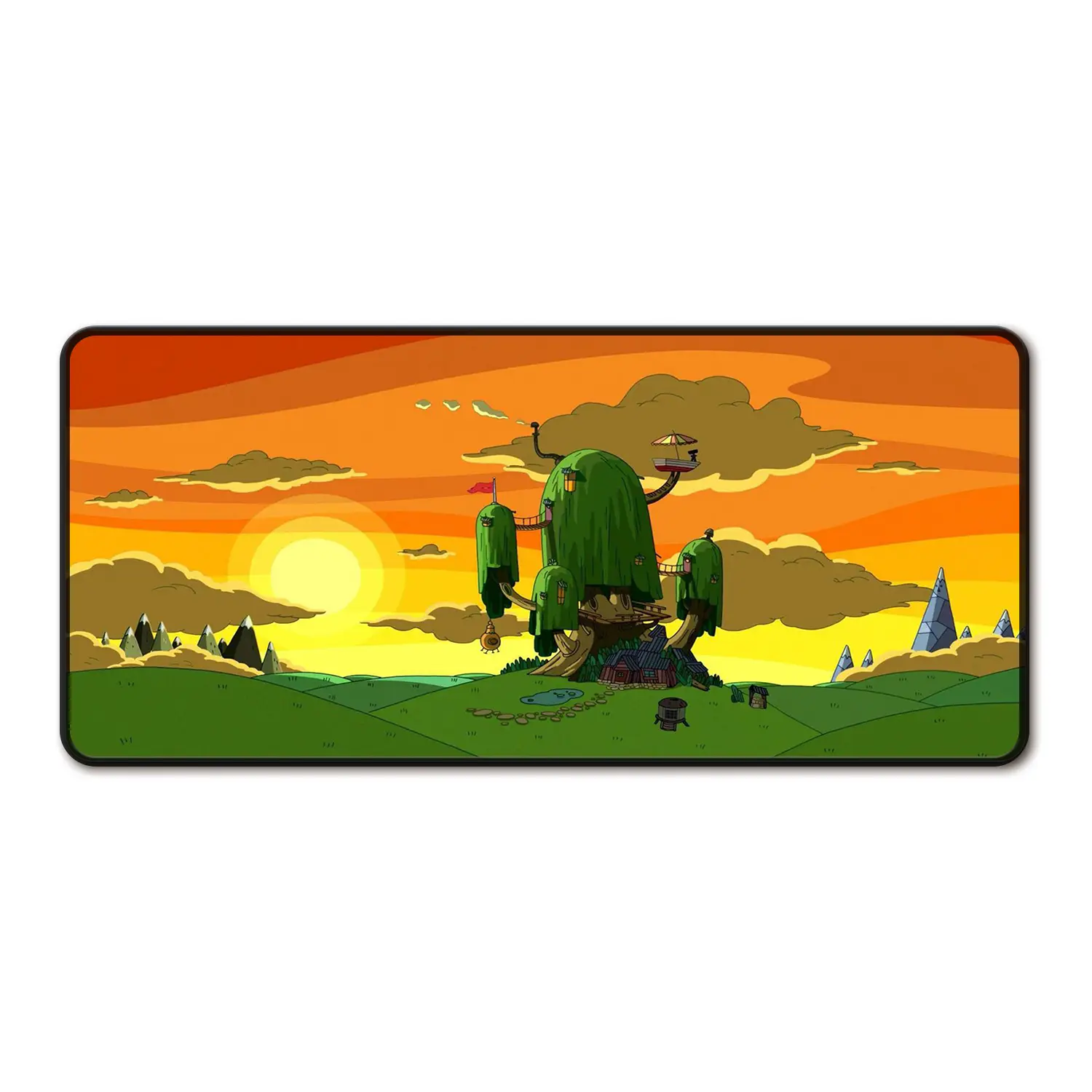Extra Large Nostalgic Cartoon Mousepad Anti-Slip Rubber Base - Adventure Design for Gamers - Large Size