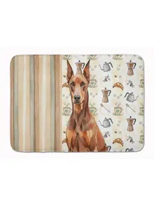 Carolines Treasures WDK7409RUG 19 x 27 in. Red Doberman Pinscher Coffee Bar Memory Foam Kitchen Mat