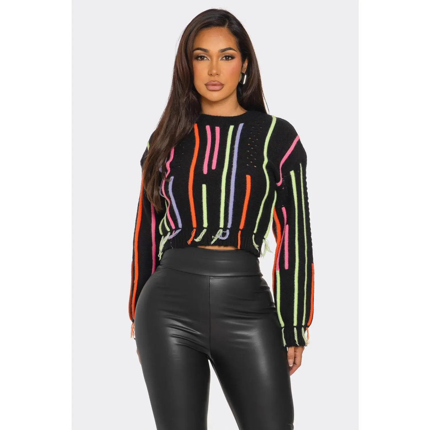 Color Tassel Sweater
