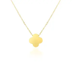 Extra Large Gold Single Clover Necklace
