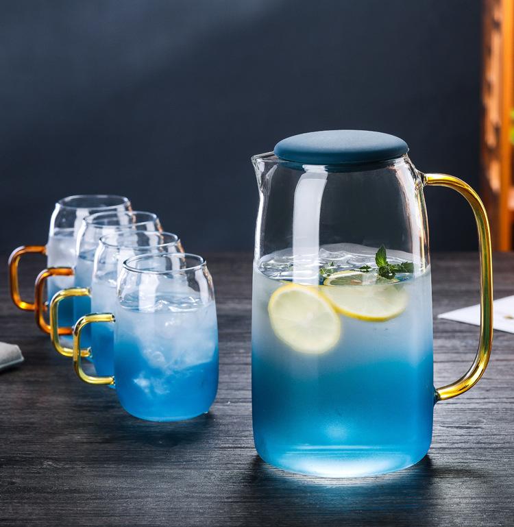 Nordic Gradient Glass Pitcher and Cup