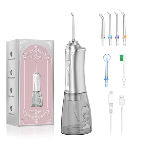 h2ofloss Water Dental Flosser Silver – 5 Modes Portable Oral Irrigator, Braces-Friendly, Rechargeable IPX7 Waterproof Teeth Cleaner for Home & Travel (P11) holiday haul christmas gift
