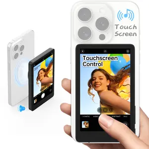 【Young Master】 4in 4K 30fps Magnetic Back Camera Monitor with Speaker for iPhone 7-17, Selfie Monitor Touch Screen for Vlog YouTube Tiktok Live Streaming Video Recording Content Creator, P2P Wireless phone accessories